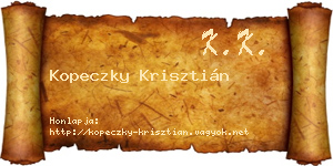 Kopeczky Krisztián névjegykártya